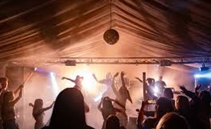 Wedding party band performing live at reception